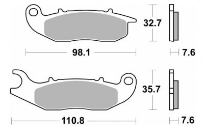 SBS KLOCKI HAMULCOWE NOWOŚĆ KH465 OFF-ROAD SINTER KOLOR ZŁOTY AJP PR3/PR4/PR5 13-,DERBI TERRA/CITY CROSS 125 08-16, HONDA CRF 25