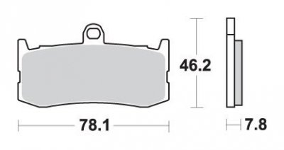 SBS KLOCKI HAMULCOWE KH491 RACING DUAL CARBON TRIUMPH DAYTONA TRIPLE 675 09-18 KOLOR CZARNY PRZÓD