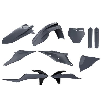 POLISPORT KOMPLET PLASTIKÓW (FULL KIT) KTM SX/SX-F 19-22 W ZESTAWIE TABLICA PRZEDNIA (8666400007) I OSŁONY AMORTYZATORÓW (839860