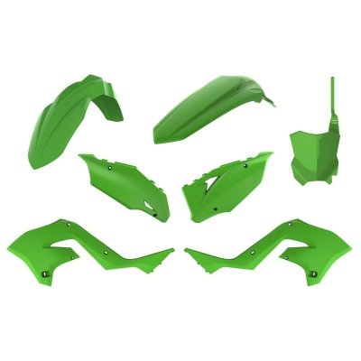POLISPORT KOMPLET PLASTIKÓW KAWASAKI KX 125/250 03-08 (RESTYLING NA KXF 450 22) KOLOR ZIELONY OEM