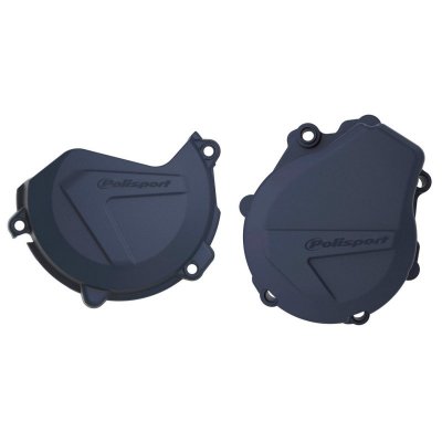 POLISPORT ZESTAW OSŁONA POKRYWY (DEKLA) ALTERNATORA ORAZ OSŁONA POKRYWY SPRZĘGŁA KTM EXC-F/XC-F 450/500 '17-'22; HUSQVARNA FE 450/501 '17-'22 KOLOR NIEBIESKI 