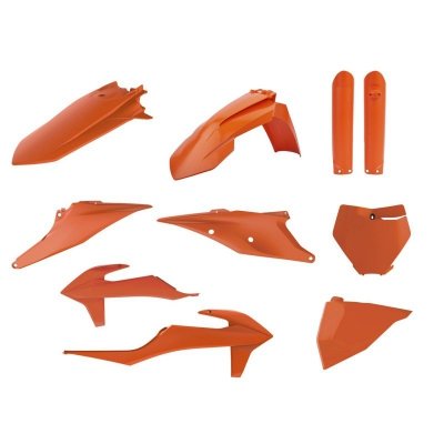 POLISPORT KOMPLET PLASTIKÓW (FULL KIT) KTM SX/SX-F 19-22 W ZESTAWIE TABLICA PRZEDNIA (8666400001) I OSŁONY AMORTYZATORÓW (839860