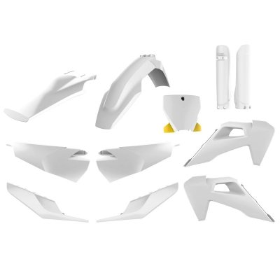 POLISPORT KOMPLET PLASTIKÓW (FULL KIT) HUSQVARNA TC/FC TPI 19-22 W ZESTAWIE TABLICA PRZEDNIA (8666500006) I OSŁONY AMORTYZATORÓW