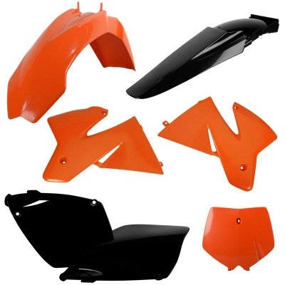 POLISPORT KOMPLET PLASTIKÓW KTM SX 00 W ZESTAWIE TABLICA PRZEDNIA (8660300001) KOLOR POMARAŃCZOWY CZARNY