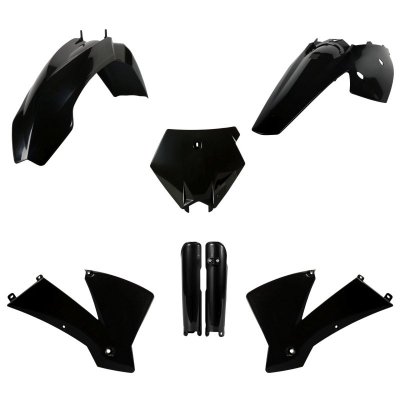 POLISPORT KOMPLET PLASTIKÓW (FULL KIT) KTM SX 03-04 W ZESTAWIE OSŁONY AMORTYZATORÓW (8399000001) KOLOR CZARNY
