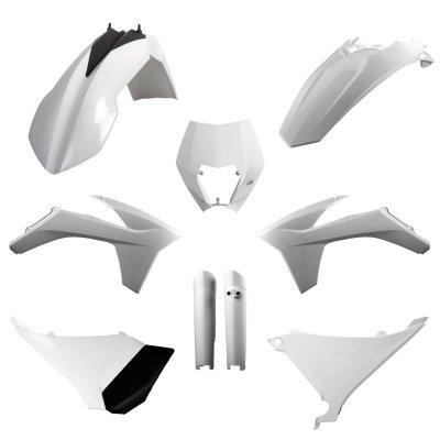 POLISPORT KOMPLET PLASTIKÓW (FULL KIT) KTM EXC/EXC-F 12-13 W ZESTAWIE TABLICA PRZEDNIA (8666700001) I OSŁONY AMORTYZATORÓW (8398