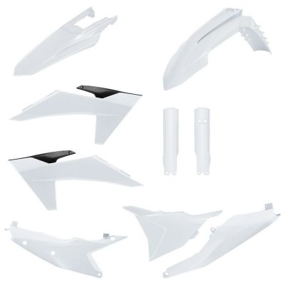POLISPORT KOMPLET PLASTIKÓW (FULL KIT) KTM EXC/EXC-F/XC-W/XC-WF TBI 24-25 W ZESTAWIE OSŁONY AMORTYZATORÓW (8352500001) KOLOR BIA