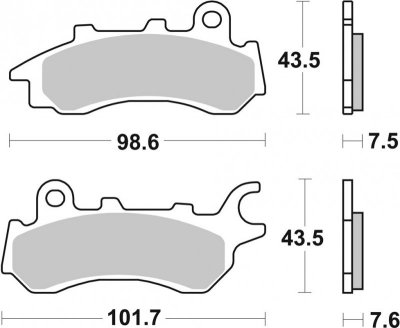 SBS KLOCKI HAMULCOWE KH716 STREET STANDART CERAMIC HONDA CB 125 F 17-21 PRZÓD KOLOR CZARNY
