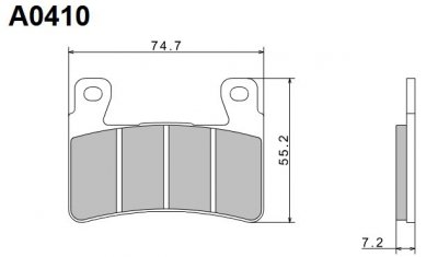 NISSIN KLOCKI HAMULCOWE KH265 / KH296 PREMIUM SEMI-METALLIC (SPIEK METALICZNY) (ECE R90) (MADE IN JAPAN) (2P-245NS)
