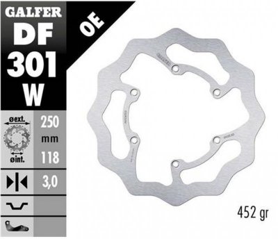 GALFER TARCZA HAMULCOWA PRZÓD SUZUKI RM 125/250 85-08, DR-Z 250/400 00-, YAMAHA WR 250F 03-16, WR/YZ 426F/450F 00-15, YZ 125/250
