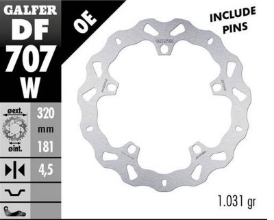 GALFER TARCZA HAMULCOWA PRZÓD BMW F 800R/S/ST/GT 09-; F 900XR 20-; R 850R/RT 04; R 1100S 01-; R 1100/1500/1200/1250S/R/RT/S/ST/G