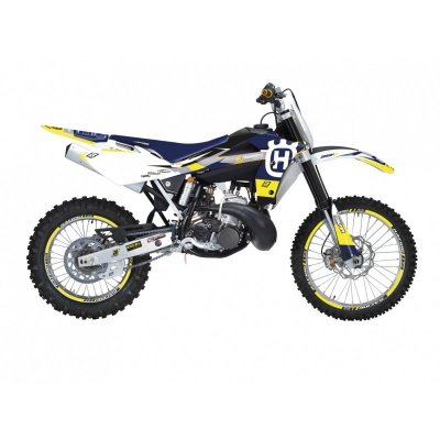 BLACKBIRD KOMPLET NAKLEJEK (OKLEIN) HUSQVARNA CR 125 06-08, WR 250/300 06-13 DREAM 5 CHROME EFX KOLOR ŻÓŁTY NIEBIESKI BIAŁY
