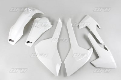 UFO KOMPLET PLASTIKÓW HUSQVARNA TE/TX 125/250/300 17-19, FE 250/350/450/501 17-19 KOLOR BIAŁY (HU618E041)