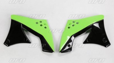 UFO OSŁONY CHŁODNICY KAWASAKI KXF 250 09-12 KOLOR OEM (ZIELONY/CZARNY)