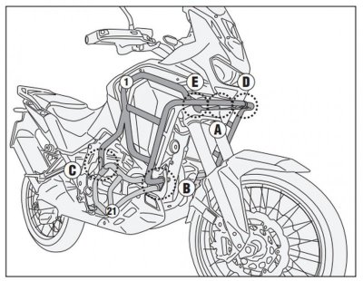 KAPPA GMOLE OSŁONY SILNIKA GÓRNE HONDA CRF 1100 L AFRICA TWIN ADVENTURE SPORTS 24-,