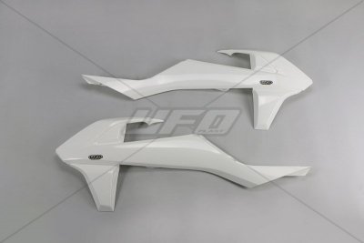 UFO OSŁONY CHŁODNICY KTM SX/SXF 16-18 (Z WYJĄTKIEM SX 250 16), EXC/EXCF TPI 17-19, KOLOR BIAŁY