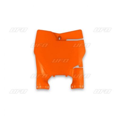 UFO TABLICA NA NUMER STARTOWY KTM SX 85 18-20 KOLOR POMARAŃCZOWY (STADIUM Z OSŁONAMI AMORTYZATORÓW)