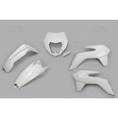 UFO KOMPLET PLASTIKÓW KTM EXC/EXCF 14-16 Z OSŁONĄ LAMPY KOLOR BIAŁY (KT524E047)
