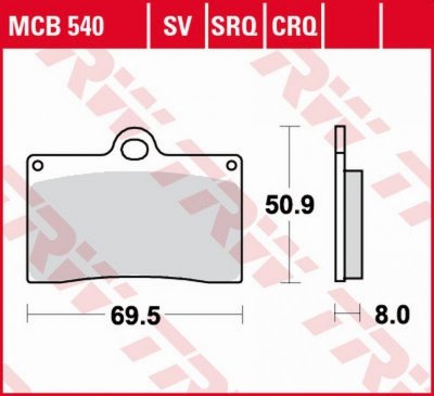 TRW ZF KLOCKI HAMULCOWE KH095 SINTER STREET APRILIA RS4 125 11-16, DUCATI MONSTER 600 94-98, KTM DUKE 620 94-98, MOTO GUZZI CALI
