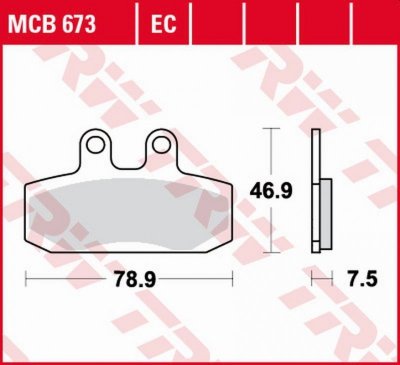 TRW ZF KLOCKI HAMULCOWE KH256 ORGANIC HONDA SJ 50/100 93-00, CMX 250 REBEL 97-99, DERBI RAMBLA 125/250/300 08-14 PRZÓD