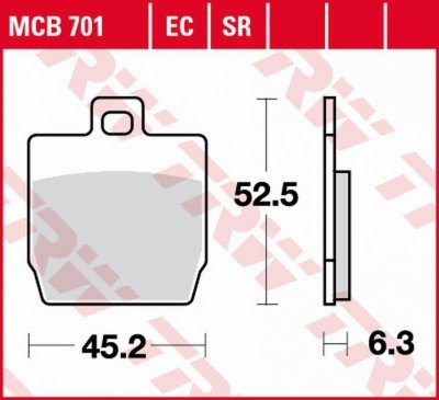 TRW ZF KLOCKI HAMULCOWE KH268 ECO ORGANIC YAMAHA NS 50 AEROX 13-, YQ 50 AEROX 97-12,PRZÓD, YAMAHA EW 50 SLIDER 00-06, MBK 350 QU