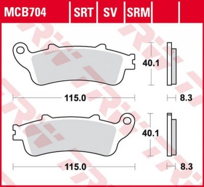 TRW ZF KLOCKI HAMULCOWE KH281 SINTER HONDA NSS 250 JAZZ 01-04, FJS 400 SILVERWING 06-08, FJS 600 SILVERWING 01-10 PRZÓD