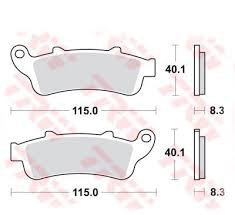 TRW ZF KLOCKI HAMULCOWE KH261 KH281 ORGANIC HONDA NT 650 V 02-05, VFR 800 98-05, XL 1000 V 99-03 STX 1300 02-08, GL 1800 01-16, 