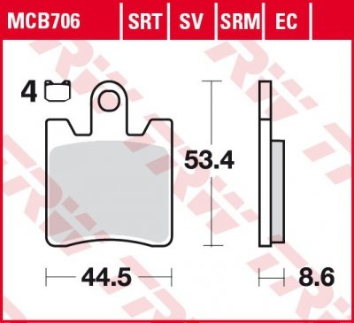 TRW ZF KLOCKI HAMULCOWE KH423 KH283/4 ORGANIC TRIUMPH TROPHY 1200 13-17, FJR1300 06-, PRZÓD