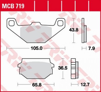 TRW ZF KLOCKI HAMULCOWE KH297 ORGANIC SACHS HUSKY 125 97-, SYM HUSKEY 125 99-05, HUSKEY 150 99-, PRZÓD