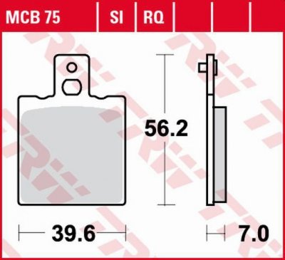 TRW ZF KLOCKI HAMULCOWE KH47 ORGANIC APRILIA AF-1 / ET 50 87-90, AF-1 125 88-92, RS 250 95-02, YAMAHA SZR 660 95-98, TYŁ