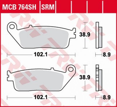 TRW ZF KLOCKI HAMULCOWE KH142 SINTER STREET BMW C 650 12-18, HONDA VT 600 SHADOW 94-99, CB/CBR 650 14-20, NTV 650, VFR 750, CB 7
