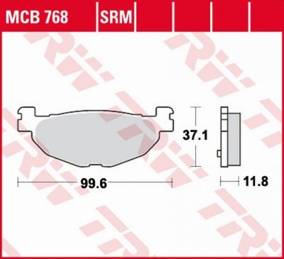 TRW ZF KLOCKI HAMULCOWE KH408 SINTER BETA EVO 80 09-, PRZÓD, YAMAHA YP 400 MAJESTY 04-13, XP 500 T-MAX 04-11 TYŁ