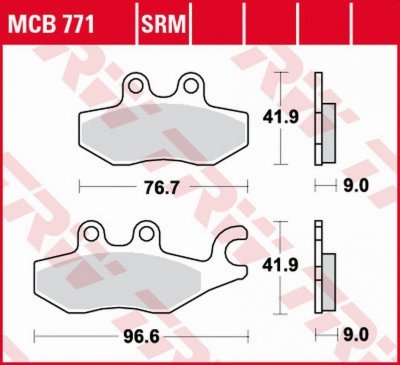 TRW ZF KLOCKI HAMULCOWE KH418 ORGANIC PIAGGIO BEVERLY 125 10-, MEDELEY 125 16-, MP3 125 09-12, X7 125 08-12, XEVO 125 07-, MEDEL