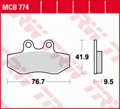 TRW ZF KLOCKI HAMULCOWE KH393 ORGANIC YAMAHA XC 125 X CYGNUS 04-09 PRZÓD