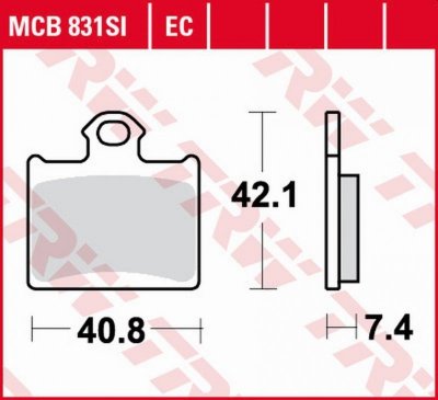 TRW ZF KLOCKI HAMULCOWE KH602 ECO ORGANIC HUSQVARNA CR 65 12-, TC 85 14-, KTM SX 85 11-, FREERIDE 250/350 12-15 TYŁ