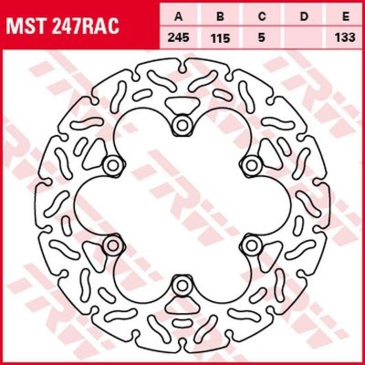 TRW ZF TARCZA HAMULCOWA TYŁ DUCATI MONSTER 600/620/695/750/800/900/916/1000 93-06, YAMAHA FZR 600 89-95, FZS 600 FAZER 98-03, XJ
