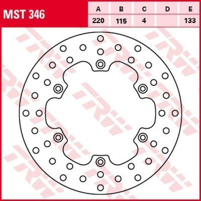 TRW ZF TARCZA HAMULCOWA TYŁ YAMAHA DT 125R 91-06, DT 125X 05-06, TDR 125 93-96, WR 125 01-07, YZ 125 85-96, TT-R 250 93-00, WR 2