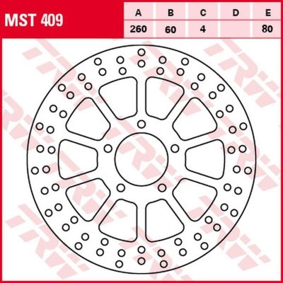 TRW ZF TARCZA HAMULCOWA PRZÓD APRILIA SCARABEO 125 99-10, SPORTCITY 125 08-13, SPORTCITY 200/250 05-09, SCARABEO/SPORTCITY 300 0