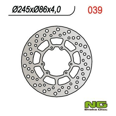 NG TARCZA HAMULCOWA PRZÓD YAMAHA XT/XTX 250 08-21, XT 350 90-00, YZ 125/250 89-91 (245X86X4) (6X6,5MM)