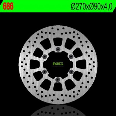 NG TARCZA HAMULCOWA PRZÓD MALAGUTI CENTRO 125 07-10, MADISON 400 02-06, SPIDERMAX 500 04-09, PASSWORD 06-09 (270x90x4) (6X6,25MM