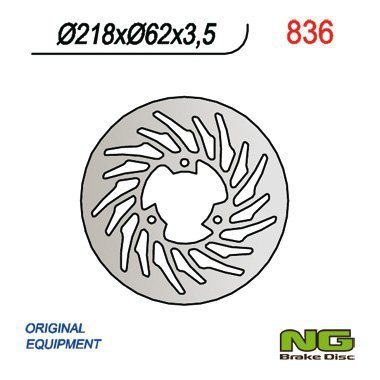 NG TARCZA HAMULCOWA TYŁ YAMAHA DT50R 03-08, DT50SM 05-011, DT50X, XT125 05-11, MBK 50X-LIMIT 03-05, MALAGUTI 50 XSM 03-10 (218x6
