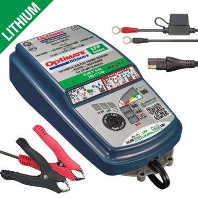 OPTIMATE ŁADOWARKA AKUMULATORÓW OPTIMATE LITHIUM LFP SELECT AMPMATIC 12.8V 9.5A / 16V 7.5A, 3-120AH, LFP / LIFEPO4, SAE (EL)