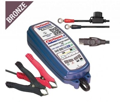 OPTIMATE 2024/08 ŁADOWARKA AKUMULATORÓW OPTIMATE 2 DUO 12V 2A 6-96AH AGM / GEL / STD 6-96AH, LITHIUM (LIFEPO4) 12.8V / 13.2V 2A 