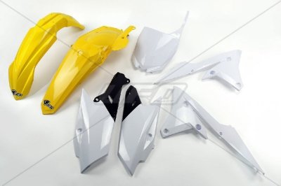 UFO KOMPLET PLASTIKÓW YAMAHA YZF 250 14-18, YZF 450 14-17 KOLOR OEM (BIAŁY/ŻÓŁTY) (YA318E999D)