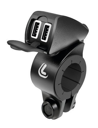LAMPA Usb-Fix Trek, podwójna, wodoodporna ładowarka USB mocowana na kierownicy - Ultra Fast Charge - 5400 mA - 12/24 V