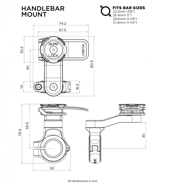 Podstawa montowana na kierownicy Quad Lock® (V2)