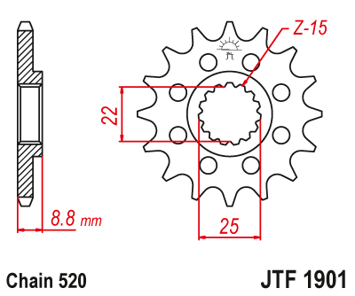 DID JT zestaw napędowy Husqvarna 150 TE i. (20-21)