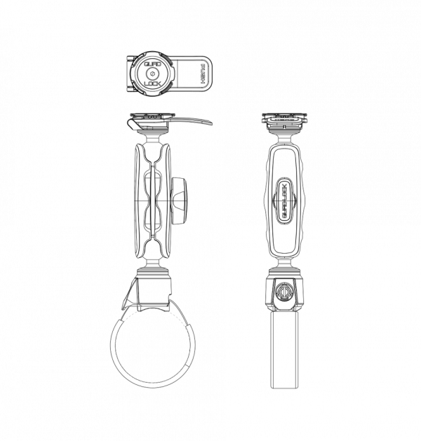 Podstawa na klatkę bezpieczeństwa i rury większej średnicy Quad Lock