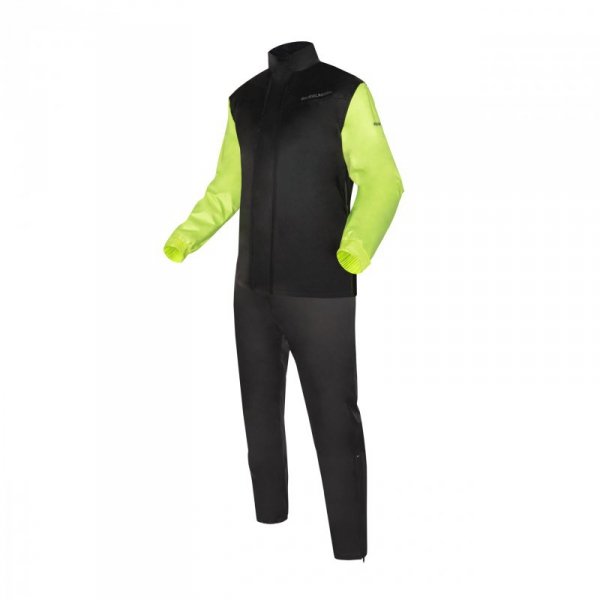 KOMBINEZON PRZECIWDESZCZOWY DWUCZĘŚCIOWY REBELHORN RAIN BLACK FLUO YELLOW 4XL
