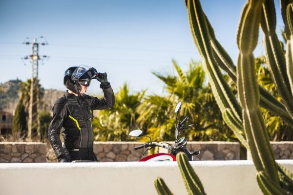 KURTKA MOTOCYKLOWA TEKSTYLNA REBELHORN BORG BLACK GREY FLUO YELLOW XS